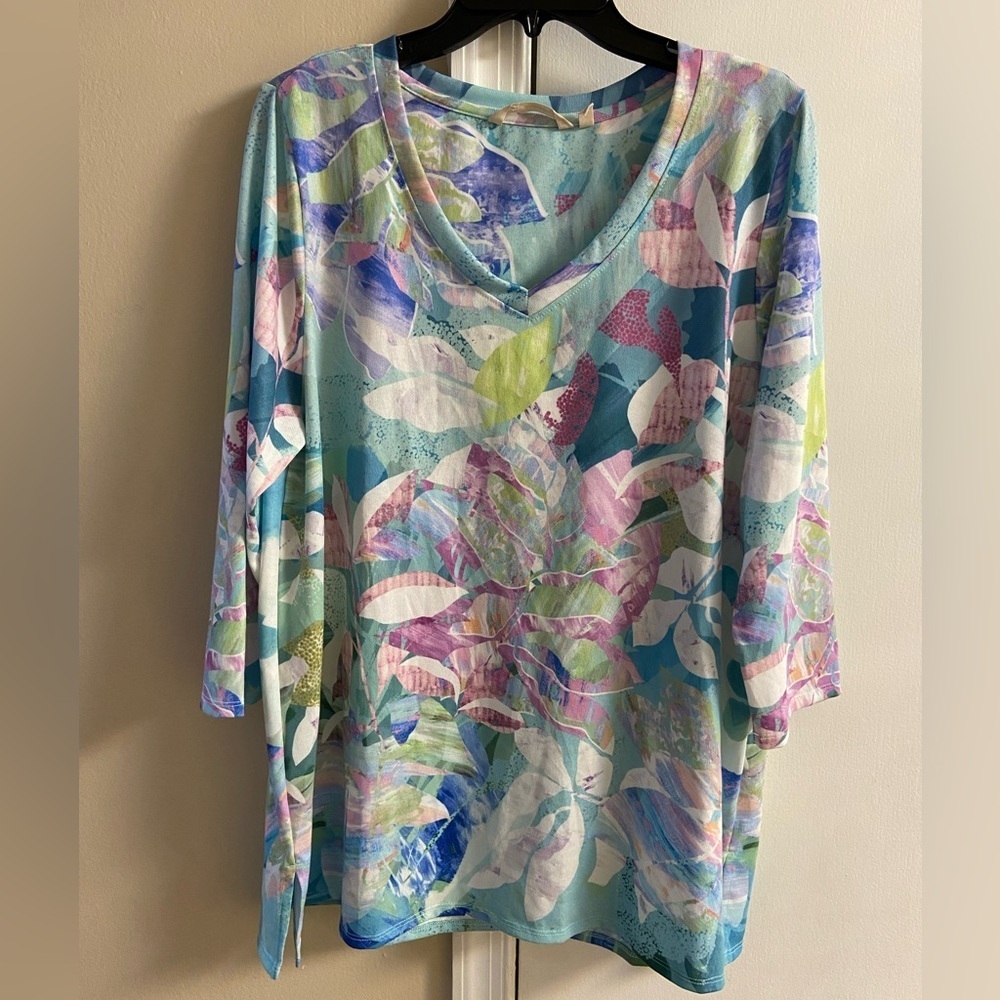 Soft Surroundings Multicolor Floral Tunic